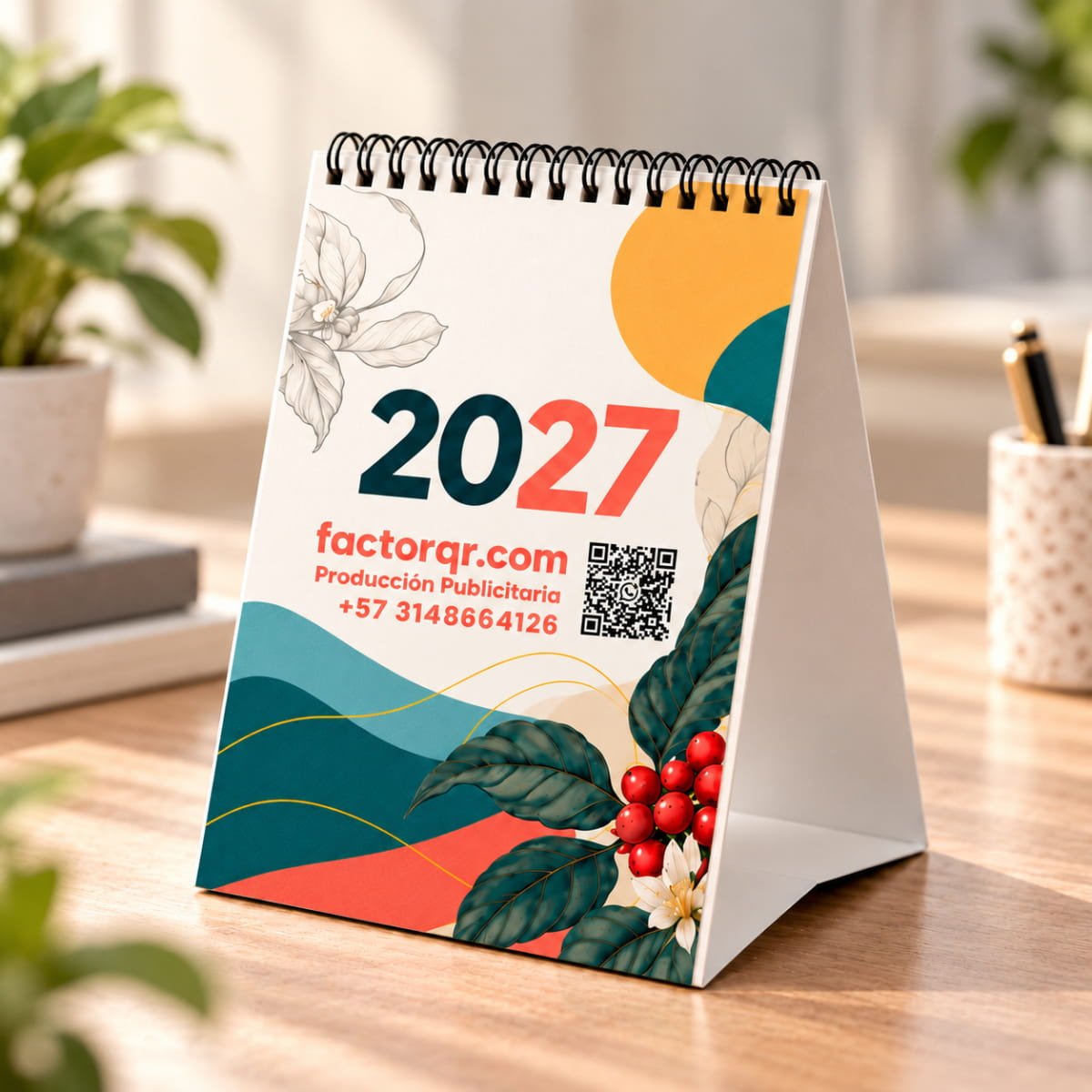 Calendario escritorio argollado